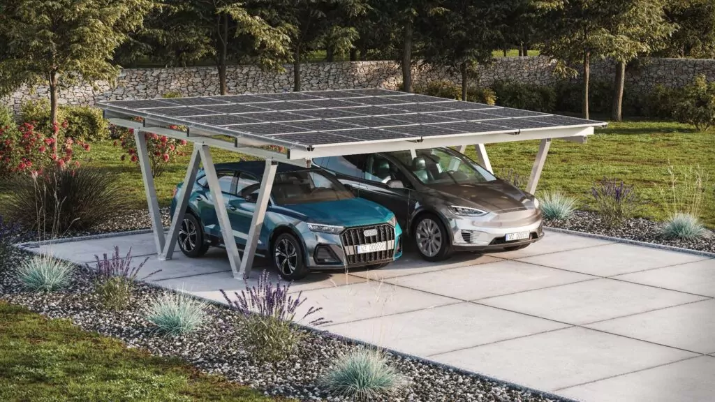 Carport dwustanowiskowy